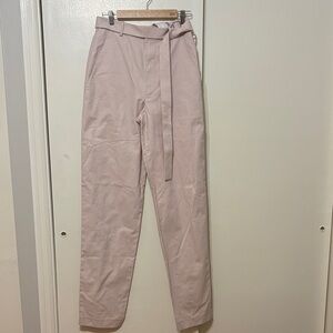 NWT Maison Blanche unisex Light Pink High-Waisted Pants with Belt Sz 3